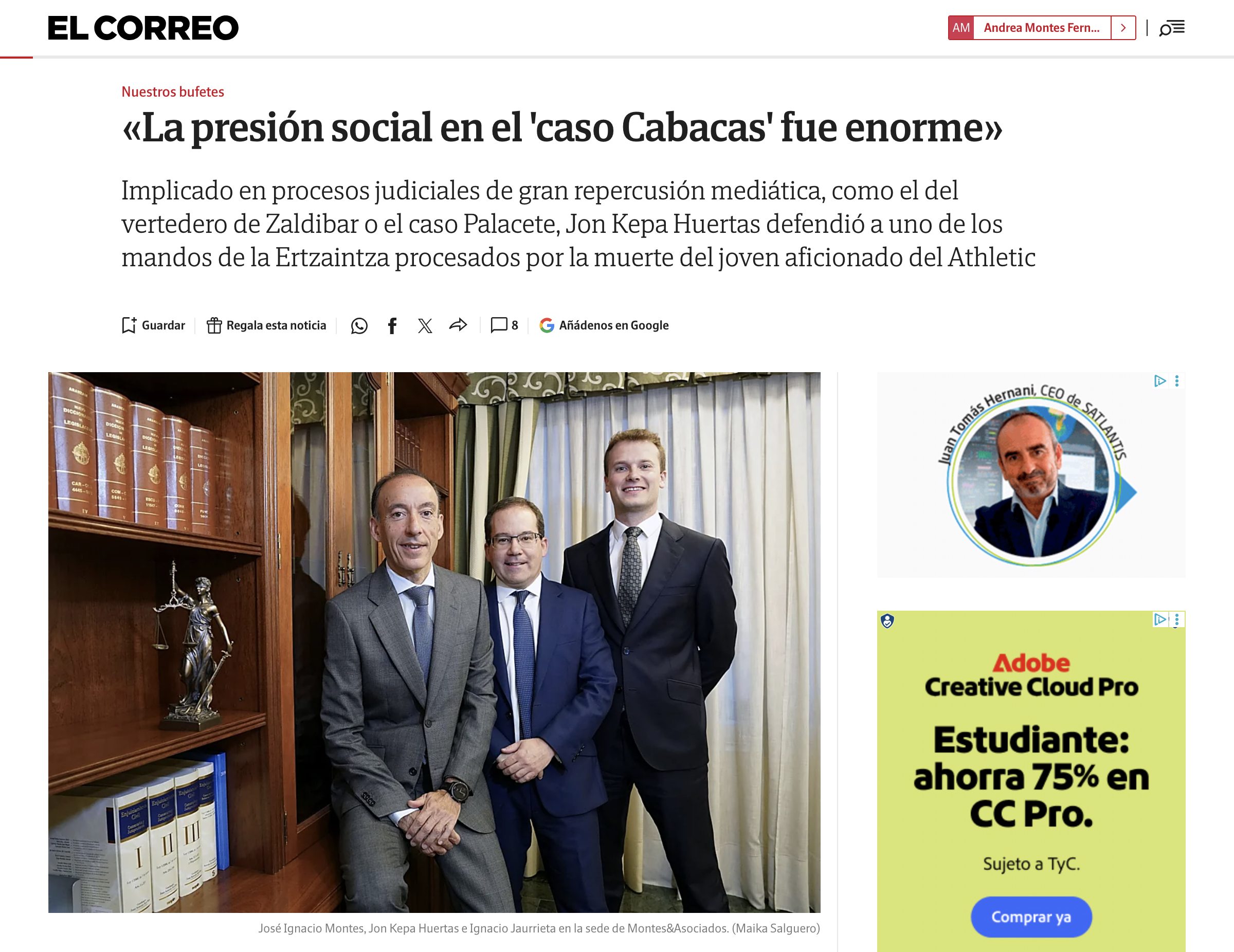 , Medios de comunicaci&oacute;n, Montes y Asociados Abogados